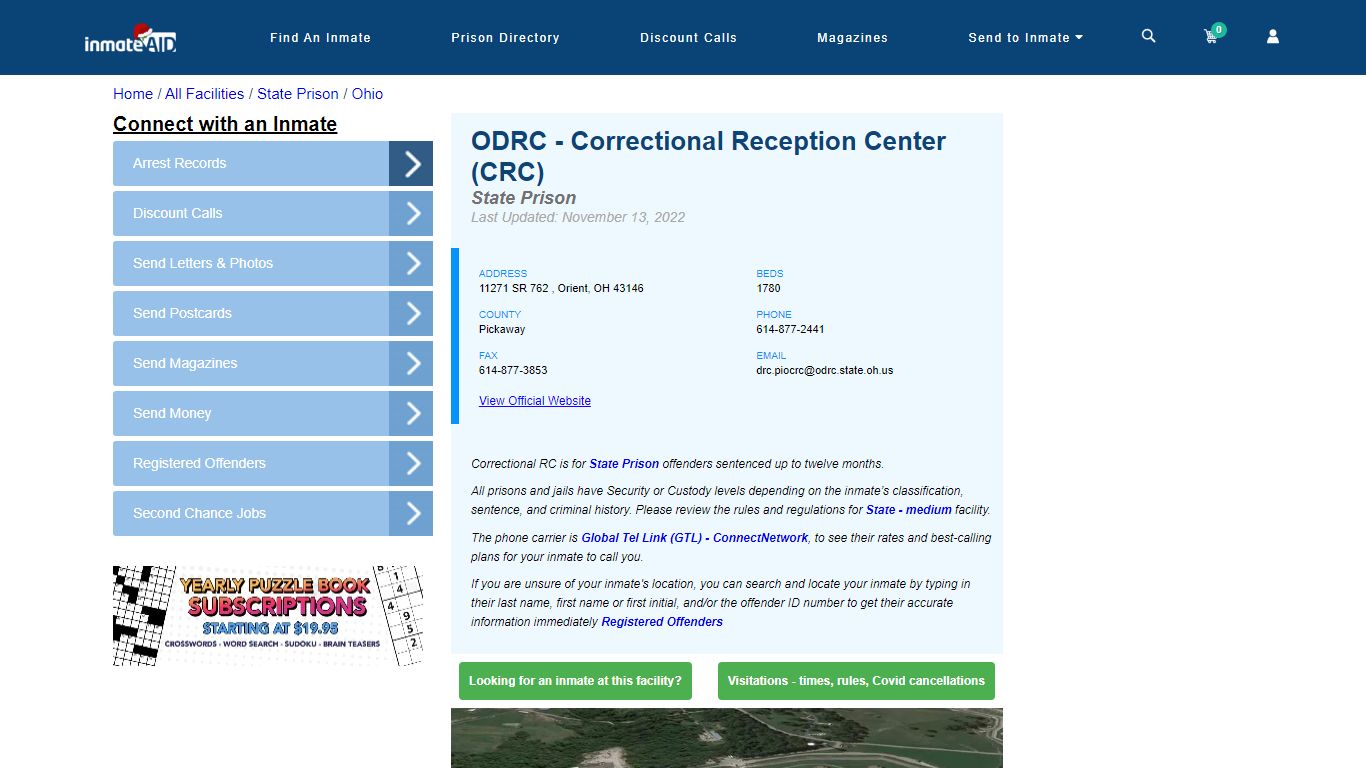 ODRC - Correctional Reception Center (CRC) - InmateAid